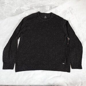 RVCA Speckled Knit Crewneck Sweater Mens 2XL Slim Fit Black